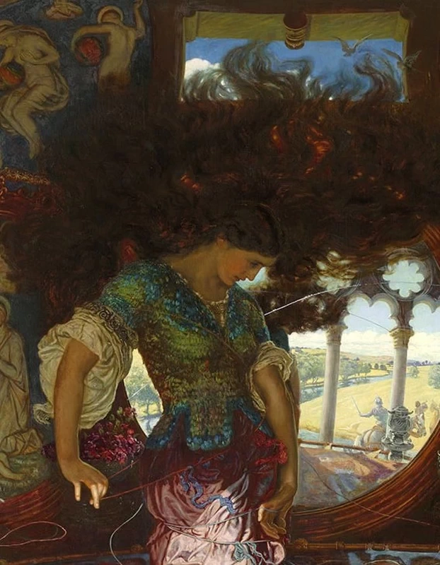 La Signora di Shalott - Wadsworth Atheneum, Hartford, dettaglio 1